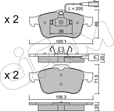 Cifam 822-703-0 - Гальмівні колодки, дискові гальма autocars.com.ua