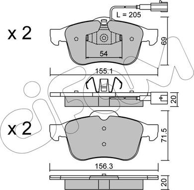 Cifam 822-703-1 - Гальмівні колодки, дискові гальма autocars.com.ua