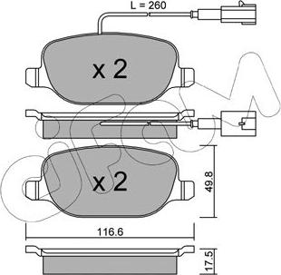 Cifam 822-704-2 - Тормозные колодки, дисковые, комплект avtokuzovplus.com.ua