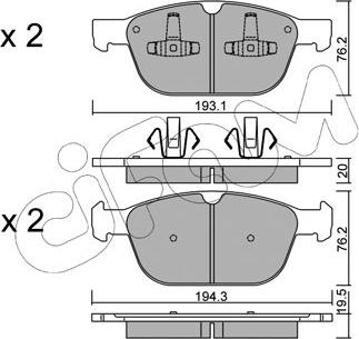 Cifam 822-834-0 - Гальмівні колодки пер. XC60-XC90 02- 2.0-4.4 autocars.com.ua