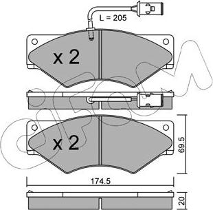 Cifam 822-849-0 - Тормозные колодки, дисковые, комплект avtokuzovplus.com.ua