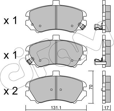 Cifam 822-884-0 - Тормозные колодки, дисковые, комплект avtokuzovplus.com.ua