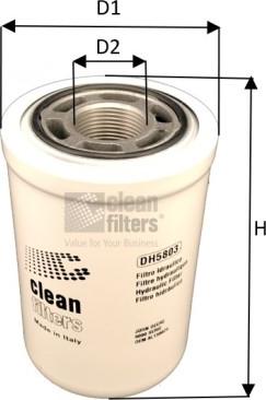 Clean Filters DH5803 - Фільтр, Гідравлічна система приводу робочого устаткування autocars.com.ua