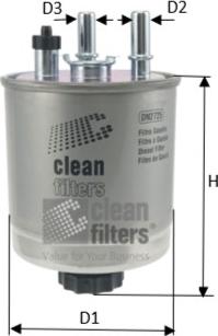 Clean Filters DN2725 - Фільтр паливний Kangoo 1.5dCi 2.08- датч.води верхн. autocars.com.ua