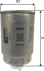 Clean Filters DN 323 - Фільтр паливний Ducato-Jumper-Boxer-Daily 1.9-2.0-2.2-2.5-2.8 D-TDI-HDi autocars.com.ua