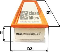 Clean Filters MA3448 - Повітряний фільтр autocars.com.ua