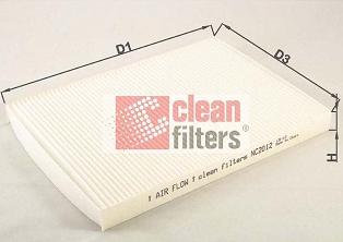 Clean Filters NC2012 - Фільтр, повітря у внутрішній простір autocars.com.ua