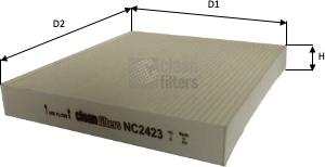 Clean Filters NC2423 - Фільтр, повітря у внутрішній простір autocars.com.ua
