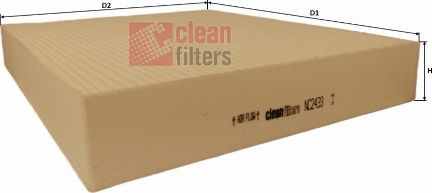 Clean Filters NC2433 - Фільтр, повітря у внутрішній простір autocars.com.ua