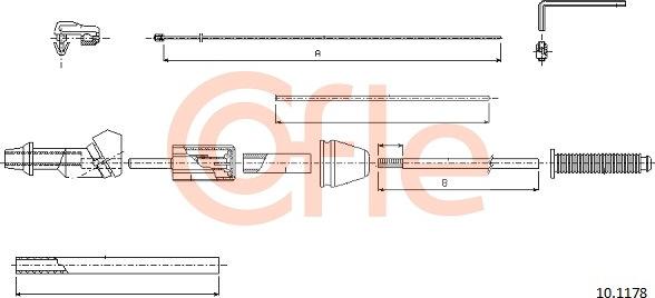 Cofle 10.1178 - Тросик газу autocars.com.ua