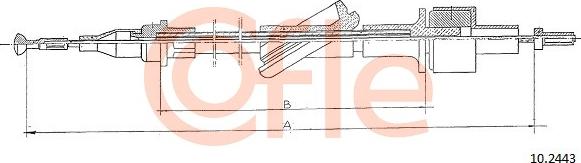 Cofle 10.2443 - Трос зчеплення Ford Tranzit 1.6-2.0 autocars.com.ua