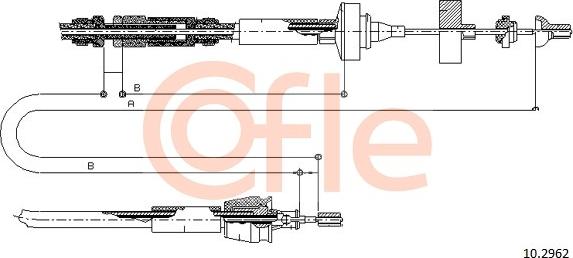 Cofle 10.2962 - Трос, управління зчепленням autocars.com.ua