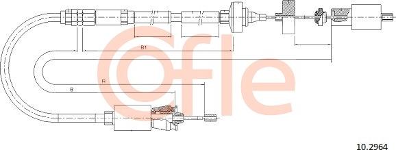 Cofle 10.2964 - Трос, управління зчепленням autocars.com.ua