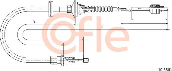 Cofle 10.3861 - Трос, управління зчепленням autocars.com.ua
