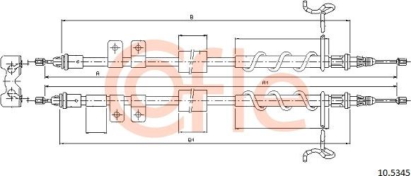 Cofle 10.5345 - Трос, гальмівна система autocars.com.ua