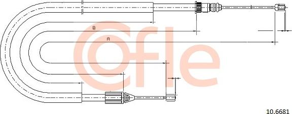 Cofle 10.6681 - Трос, гальмівна система autocars.com.ua