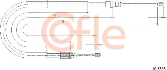 Cofle 10.6696 - Трос, гальмівна система autocars.com.ua