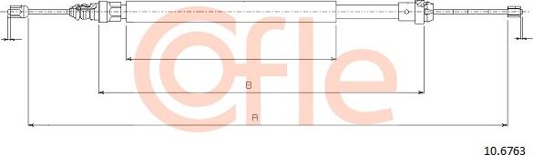 Cofle 10.6763 - Трос, гальмівна система autocars.com.ua