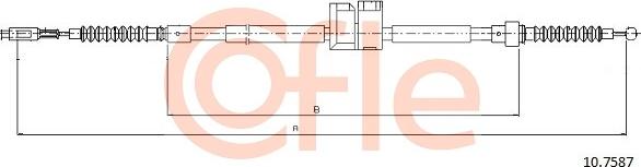 Cofle 10.7587 - Трос, гальмівна система autocars.com.ua