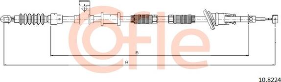 Cofle 10.8224 - Трос, гальмівна система autocars.com.ua