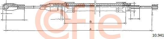 Cofle 10.941 - Трос ручного гальма перед. DBW123200-300TD76-85L 174 autocars.com.ua