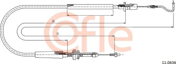 Cofle 11.0636 - Тросик газу autocars.com.ua