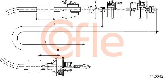 Cofle 11.2243 - Трос, управление сцеплением avtokuzovplus.com.ua