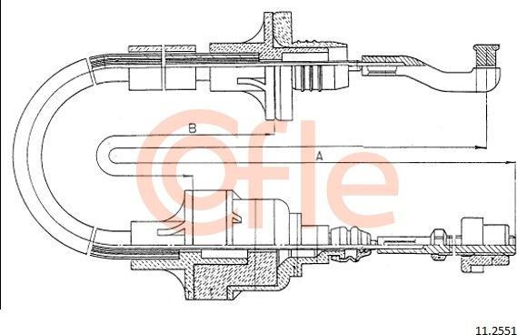 Cofle 11.2551 - Трос зчеплення Opel Vectra 1.4-1.6-1.7TD 89- autocars.com.ua