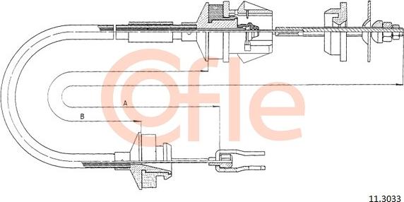 Cofle 11.3033 - Трос, управління зчепленням autocars.com.ua