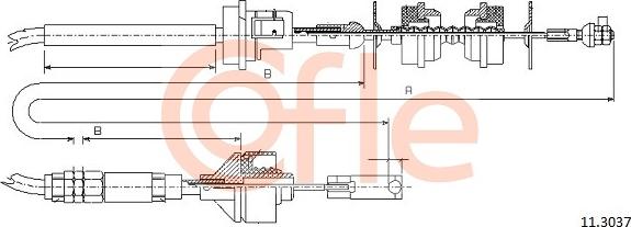 Cofle 11.3037 - Трос, управління зчепленням autocars.com.ua