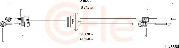 Cofle 11.3886 - Трос, ступінчаста коробка передач autocars.com.ua