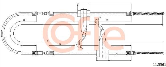 Cofle 11.5561 - Трос, гальмівна система autocars.com.ua