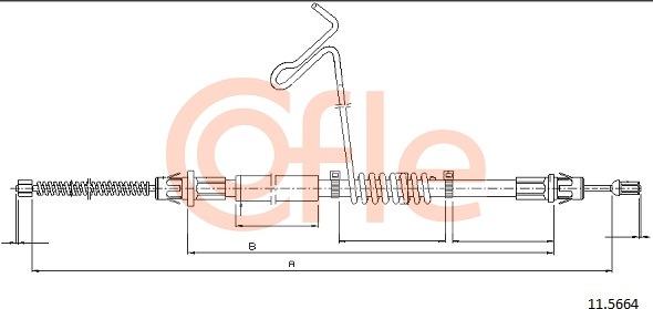 Cofle 11.5664 - Трос, гальмівна система autocars.com.ua