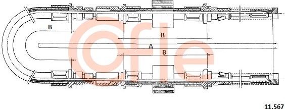 Cofle 11.567 - Трос, гальмівна система autocars.com.ua