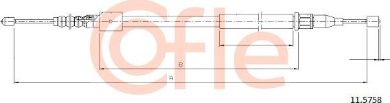 Cofle 11.5758 - Трос, гальмівна система autocars.com.ua