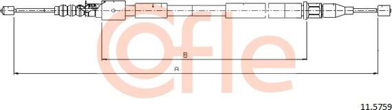 Cofle 11.5759 - Трос, гальмівна система autocars.com.ua