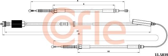 Cofle 11.5839 - Трос, гальмівна система autocars.com.ua