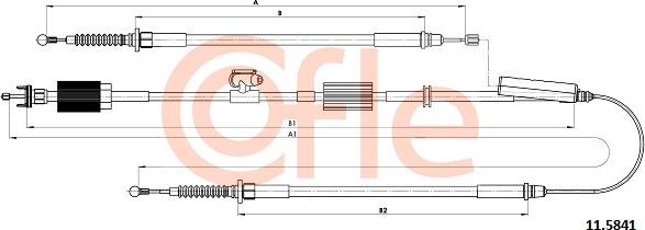 Cofle 11.5841 - Трос, гальмівна система autocars.com.ua