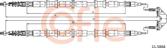 Cofle 11.5864 - Трос, гальмівна система autocars.com.ua