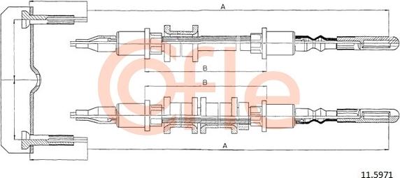 Cofle 11.5971 - Трос, гальмівна система autocars.com.ua