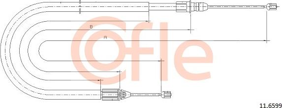 Cofle 11.6599 - Трос, гальмівна система autocars.com.ua