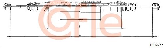 Cofle 11.6672 - Трос, гальмівна система autocars.com.ua