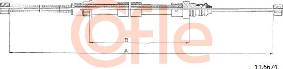 Cofle 11.6674 - Трос, гальмівна система autocars.com.ua