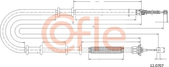 Cofle 12.0707 - Трос, гальмівна система autocars.com.ua