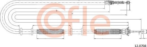 Cofle 92.12.0708 - Трос, гальмівна система autocars.com.ua