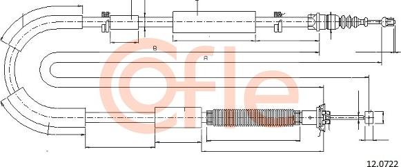 Cofle 92.12.0722 - Трос, гальмівна система autocars.com.ua