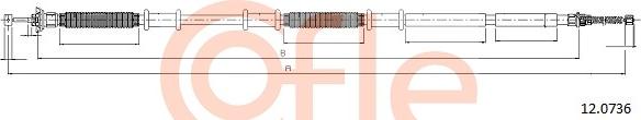 Cofle 12.0736 - Трос, гальмівна система autocars.com.ua