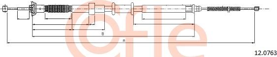 Cofle 12.0763 - Трос, гальмівна система autocars.com.ua