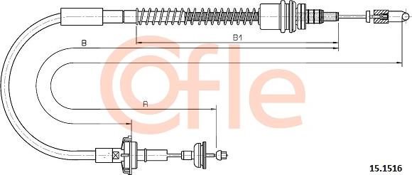 Cofle 15.1516 - Трос, управління зчепленням autocars.com.ua