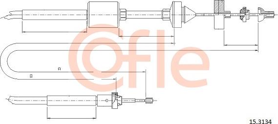 Cofle 15.3134 - Трос, управління зчепленням autocars.com.ua